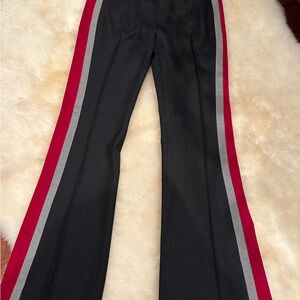 Elie Tahari gray wool pants with light gray and red stripe on sides.NWT